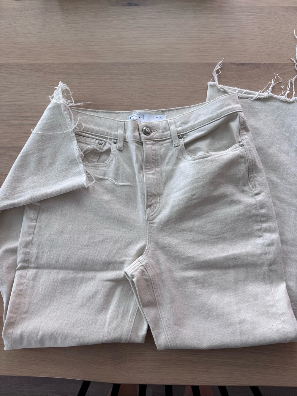 AYR the Secret Sauce High-Rise Cream Straight-Leg Jeans